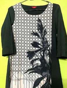 Printed Black Kurta Ladies Women