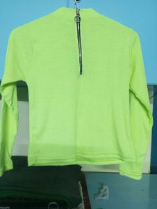 Secondhand Neon Green Fitted Long Sleeve Top