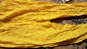 totally unsed Yellow Textured Cotton Pants