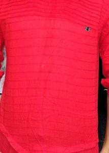 Red Cotton Kurta