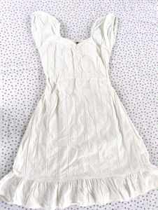 White Crinkled Dress