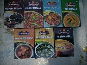 Eminence Brand - Garam, Chhole, Kitchen King, Dal Masala, Shahi Paneer  Palak  Veg Birayani Masala Each Pack 5GM Packing, MRP -10rs Each, Each Pack 2piece 7+7=14 ,=140/-
