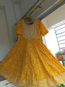 Yellow Embroidered Kurta