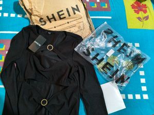 Shein Cut-Out Ribbed Top New