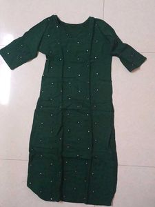 Green Embellished Kurta