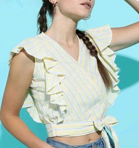 Casual Cap Sleeveless Striped Top