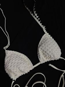 White Textured Bikini Set