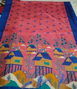 Handcrafted Pink Embroidered  Saree