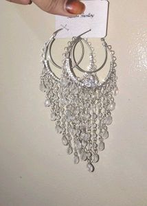 Crystal Dangle Hoop Earrings