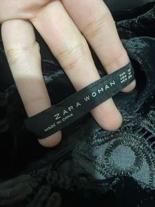 Zara Elegant Black Velvet Blouse