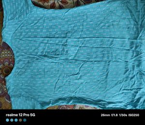 Embroidered Kurti Top - Light Blue