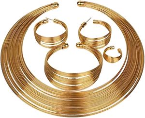 Choker Necklace Set Gold Plated