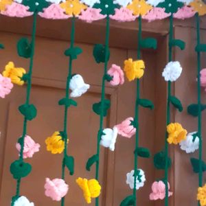 Crochet Floral Doorway Curtain