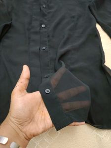 Sheer Black Long Sleeve Shirt