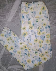 Floral Print Slim Jeans