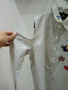 White Casual Shirt  And Skirt