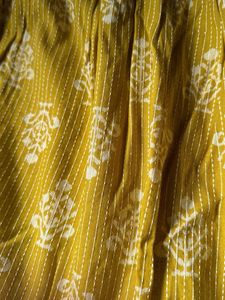 Yellow Printed Casual Dress(Short kurti)