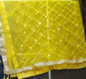 Yellow Mirror Work Dupatta