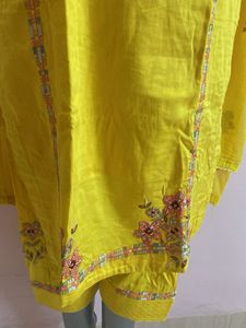 Yellow Patiala Embroidered Set