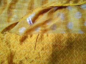 Yellow Polka Dot Saree