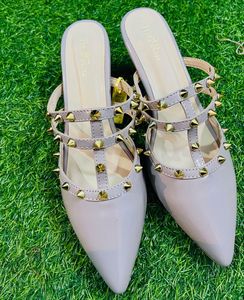 Studded Pointed Toe Mules