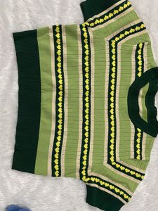 Striped Heart Knit Top