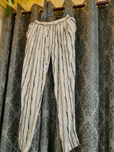 Stribbed White Pajma  Plazo Pant