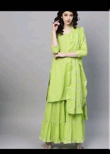 Lime Green Sharara Suit Set