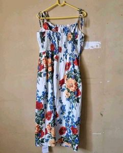Tie Up Sleeves Floral Dress