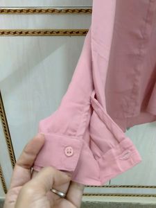 Very Pretty Pink Colour Formal Top With Mandarin[C