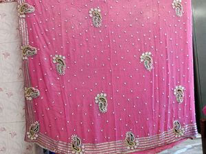 Pink Embellished Sari