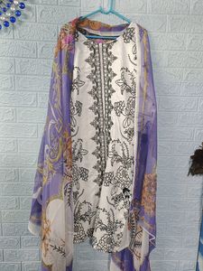 Full Front Patchwork Pakistani Kurta With Dupatta