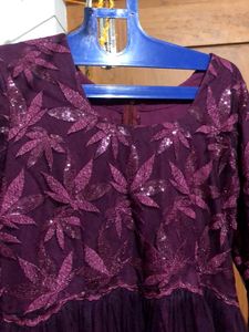 Elegant Plum Long Sleeve Dress
