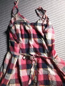 Chekered Plaid Embroidery Dress