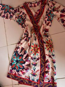 Floral Print Wrap Midi Dress