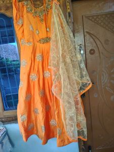 Orange Embroidered set