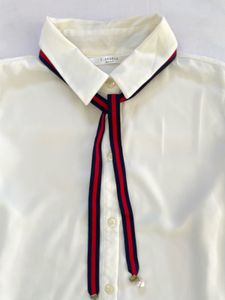 White Shirt with Ribbon Detail