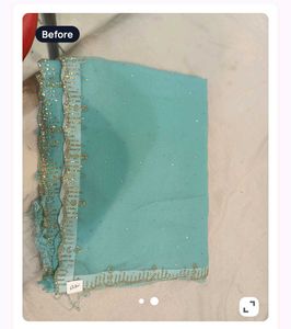 Elegant Blue Chiffon Saree