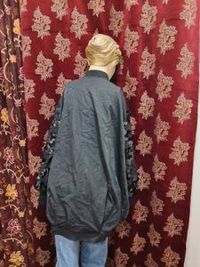 Black oversized bomber jacket