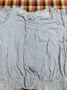 Striped Tie-Neck Top