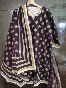 Kurta Salwar Set With Dupatta, 46inch