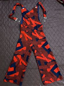 Vintage Geometric Print Jumpsuit