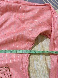 Peach Embroidered Kurta