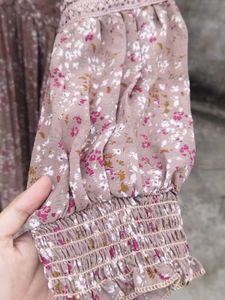 Floral Print Brown Casual Dress( Unused)