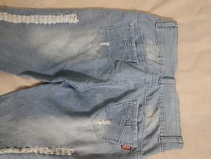 Stylish Lace Accent Denim Jeans