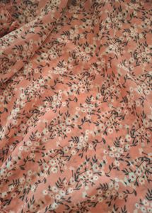 Peach Floral Chiffon Top