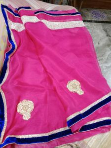 Elegant Netted Type Emblished Saree