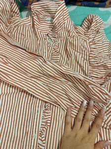 Striped Ruffle Blouse