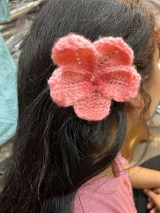 Crochet Flower Hair Clip Set Of 2