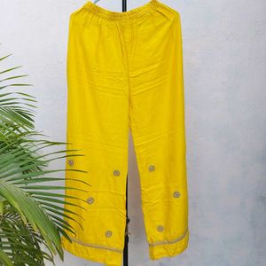 Pakistani Yellow Embroidered Palazzos